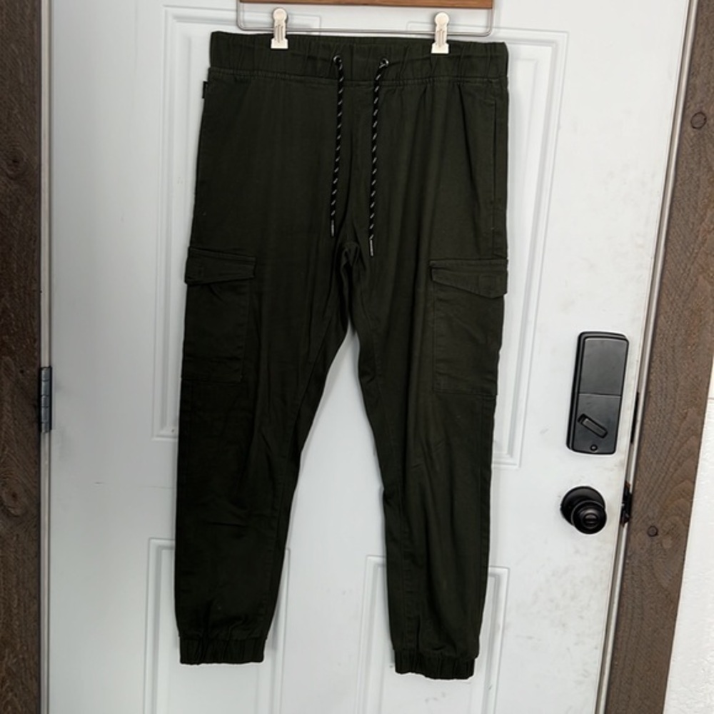 ROF Ring of Fire Olive Green Mens size medium Joggers pants pull on